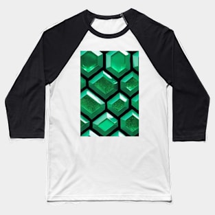 Jewel Pattern - Green Emerald, for a bit of luxury in your life! #2 Baseball T-Shirt